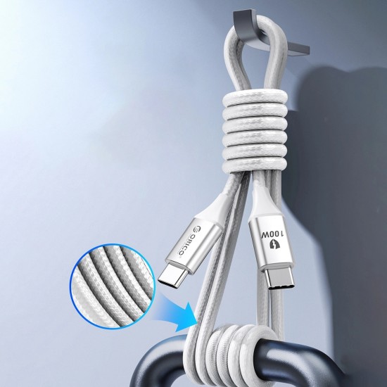 Orico CDX 100W 5A Power Delivery USB-C - USB-C 1m Cable - White