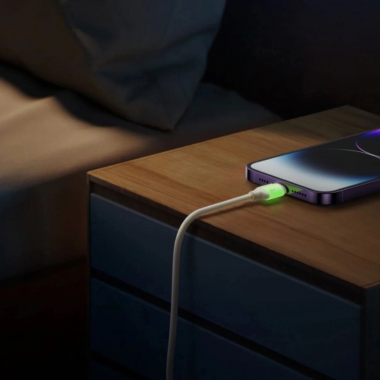 Joyroom S-A53 30W USB-C - Lightning Cable with Fluorescent Tip 2m - Beige