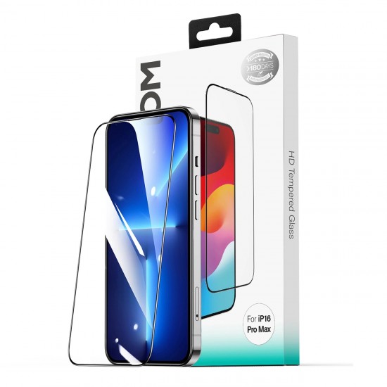 Joyroom JR-MLG0278 2.5D HD Dustproof Tempered Glass with Black Frame for iPhone 15 Plus/16 Plus