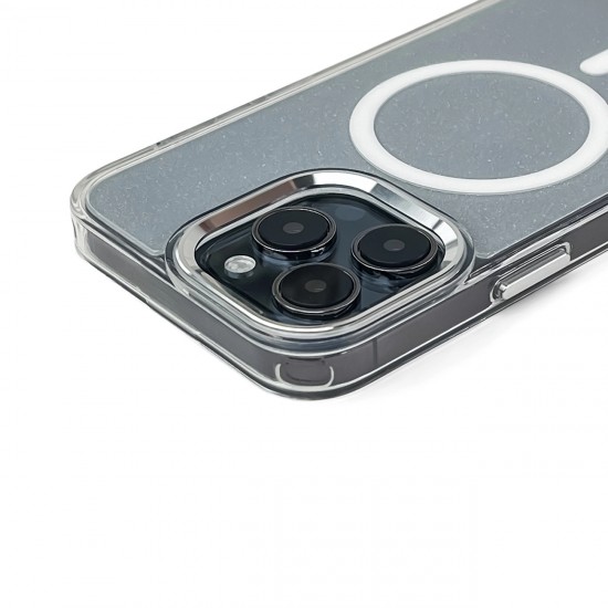 Wozinsky Glitter Case with Mag Safe for Samsung Galaxy S25 - Clear with Glitter