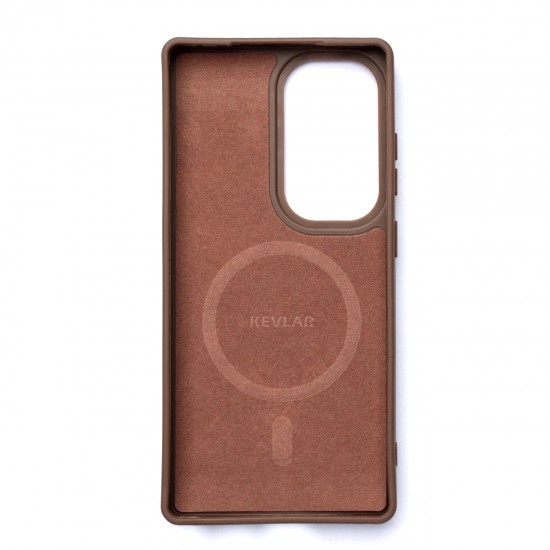 Wozinsky Carbon Fiber Case with MagSafe for Samsung Galaxy S25 - Brown