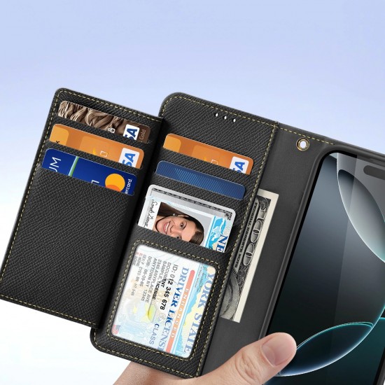 Dux Ducis Lawa Leather Case for iPhone 16 Pro Max - Black