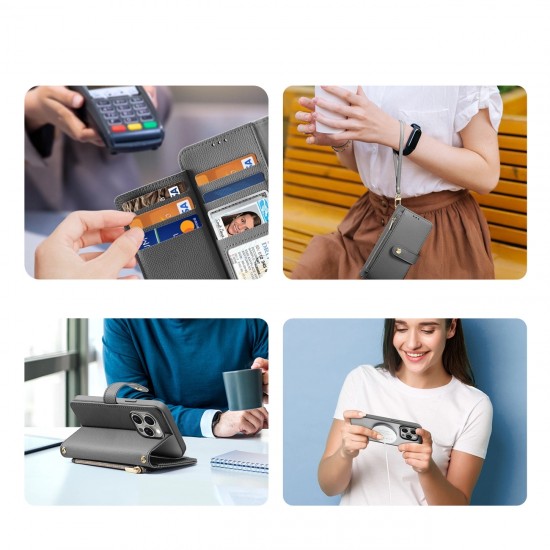 Dux Ducis Lawa Leather Case for iPhone 15 Pro - Gray