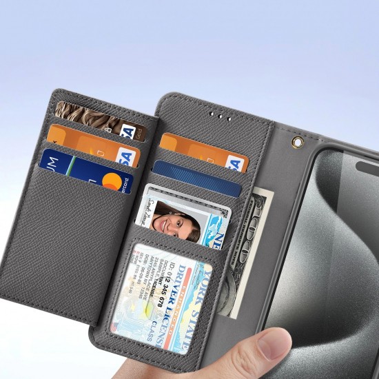 Dux Ducis Lawa Leather Case for iPhone 15 Pro - Gray