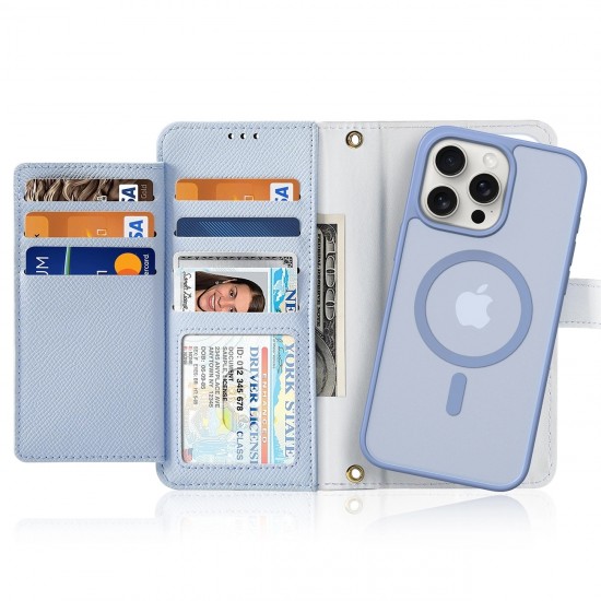Dux Ducis Lawa Leather Case for iPhone 15 Pro Max - Blue