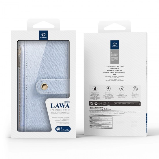 Dux Ducis Lawa Leather Case for iPhone 15 Pro Max - Blue