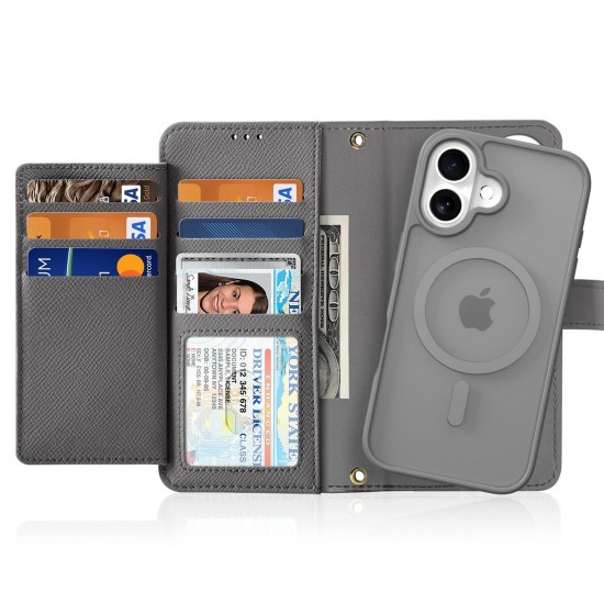 Dux Ducis Lawa Leather Case for iPhone 16 - Gray