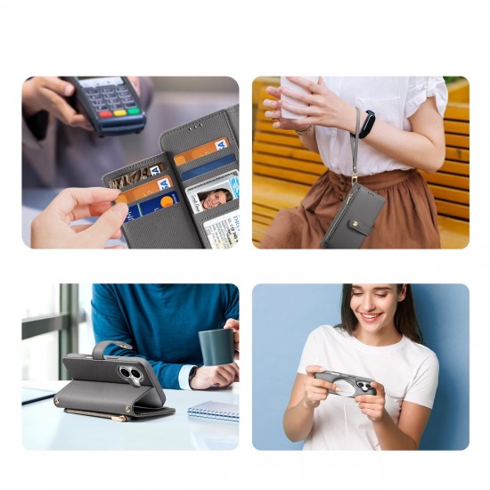 Dux Ducis Lawa Leather Case for iPhone 16 - Gray