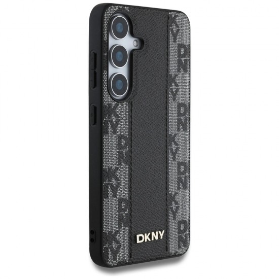 DKNY Leather Checkered Pattern MagSafe Case for Samsung Galaxy S25 Black