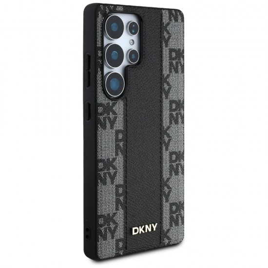 DKNY Leather Checkered Pattern MagSafe Case for Samsung Galaxy S25 Ultra Black