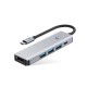 Tech-Protect HB01 HUB Adapter 5in1 USB-C + USB3.0 + HDMI 4K 60Hz + PD100W - gray