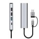 Tech-Protect HB03 HUB Adapter 5in1 USB-C + USB2.0 + USB3.0 + RJ45 - gray