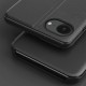 Eco Leather View Case, an elegant case with a flap and stand for iPhone 16e / 17e - black