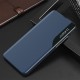 Eco Leather View Case, an elegant case with a flap and stand for iPhone 16e / 17e - blue