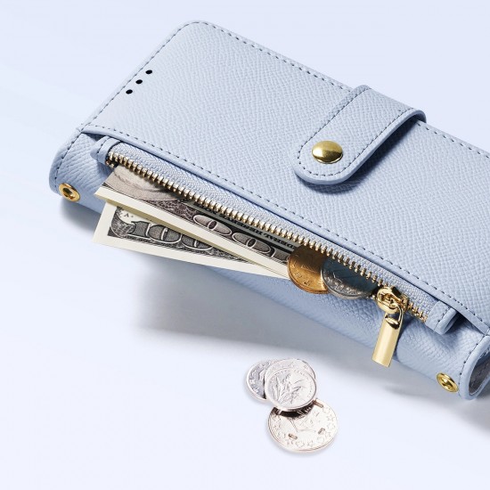 Dux Ducis Lawa iPhone 16 Pro Leather Case with Detachable Magnetic Wallet - Blue