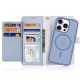 Dux Ducis Lawa Leather Case for iPhone 16 Pro Max with Detachable Magnetic Wallet - Blue