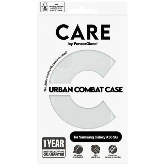 CARE by PanzerGlass Flagship Urban Combat Case for Samsung Galaxy A36 5G - Transparent