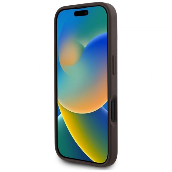 Guess 4G Circle Classic Logo MagSafe case for iPhone 16 - brown