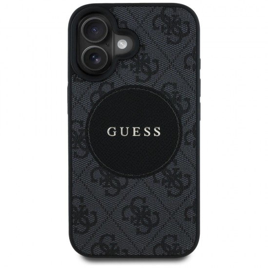 Guess 4G Circle Classic Logo MagSafe case for iPhone 16 - black