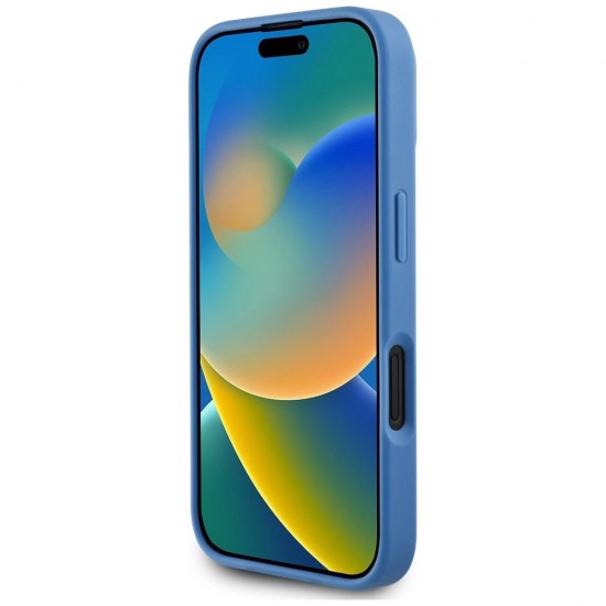 Guess 4G Circle Classic Logo MagSafe case for iPhone 16 - blue