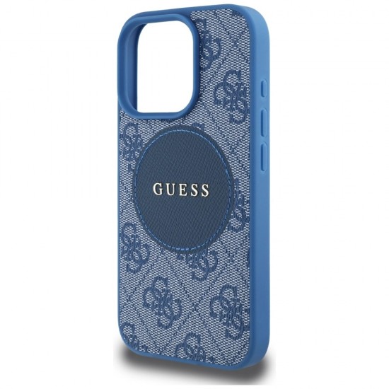 Guess 4G Circle Classic Logo MagSafe case for iPhone 16 Pro - blue