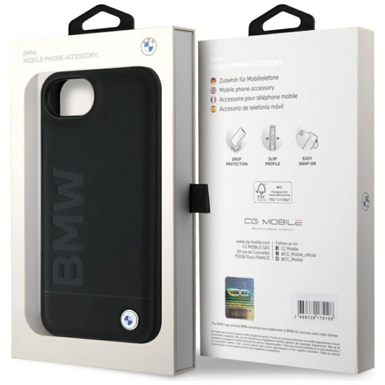 BMW Leather Hot Stamp iPhone 16e Case - Black
