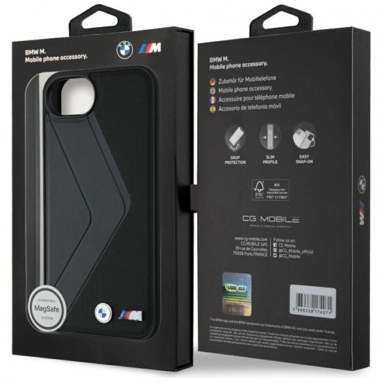 BMW Oversized Stripes MagSafe case for iPhone 16e - black