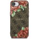 Guess 4G Flowers Print MagSafe case for iPhone 16e - brown