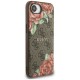 Guess 4G Flowers Print MagSafe case for iPhone 16e - brown