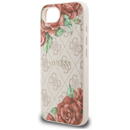 Guess 4G Flowers Print MagSafe iPhone 16e Case - Pink