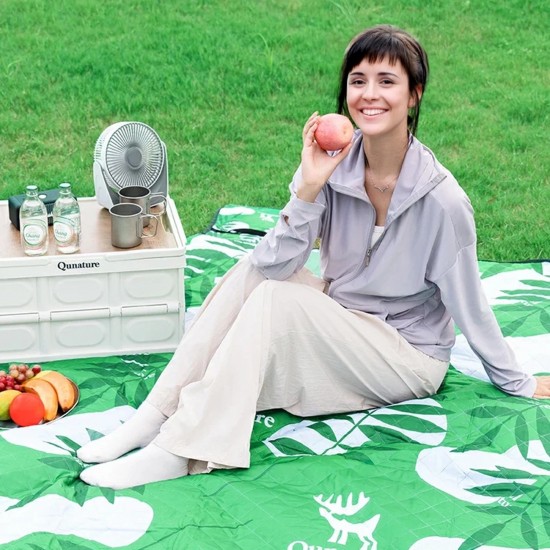 Qunature picnic mat waterproof camping blanket 2 x 2 m - green