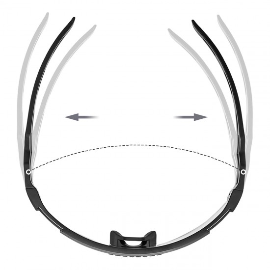 Rockbros Photochromic Cycling Glasses with UV Protection and Corrective Insert - Black