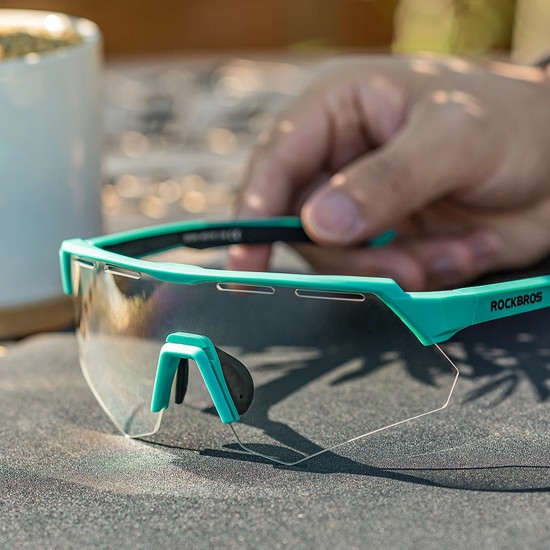 Rockbros Polarized Cycling Glasses with UV Protection and Corrective Insert - Gray