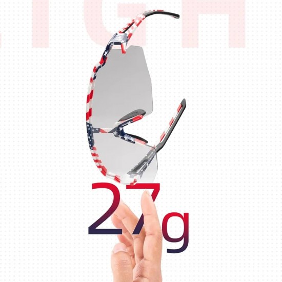 Rockbros Cycling Glasses Photochromic with UV Protection and Corrective Insert 14120008002 - USA Pattern - White