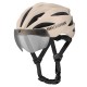 Rockbros Bike Helmet with Visor, Detachable UV Protective Goggles, Unisex - Brown