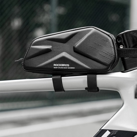 Rockbros Bike Bag, Rigid, Frame, Top Tube, 1.4l - Black