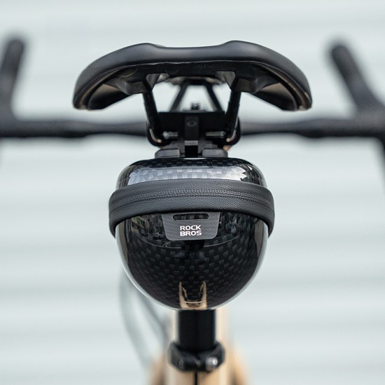 Rockbros rigid hard shell saddle bag, compact, 0.4l capacity - carbon pattern