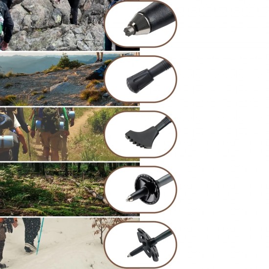 Qunature Nordic Walking Trekking Pole Aluminum 110 - 130 cm 1 pc. - Brown