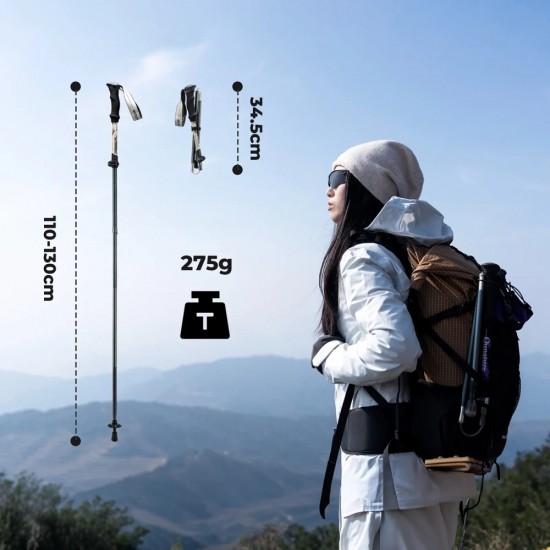 Qunature Nordic Walking Trekking Pole Aluminum 110 - 130 cm 1 pc. - Brown