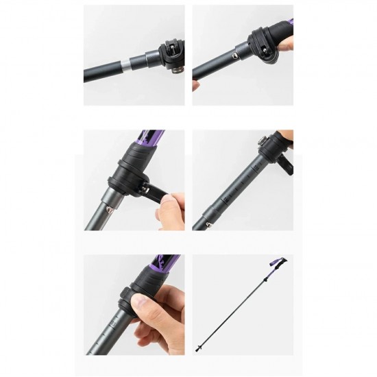 Qunature Nordic Walking Trekking Pole Aluminum 110 - 130 cm 1 pc. - Purple