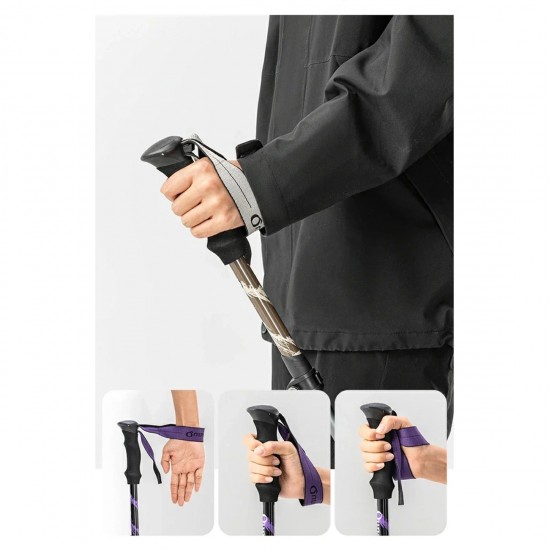 Qunature Nordic Walking Trekking Pole Aluminum 110 - 130 cm 1 pc. - Purple