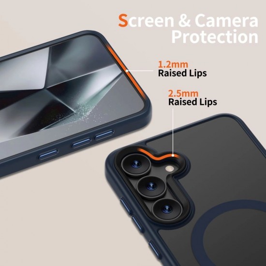 Tech-Protect MagMat MagSafe Case for Samsung Galaxy S25 - Clear Blue