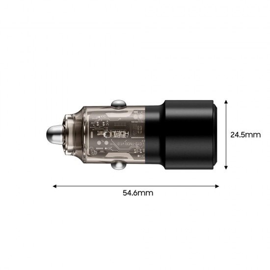 CC03 2-port PD75W car charger - black