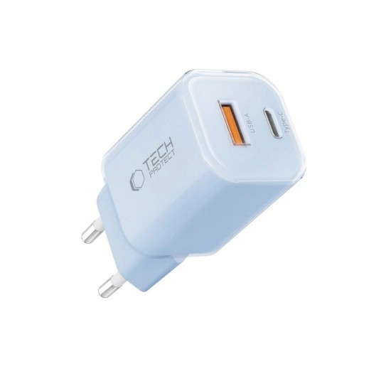 Tech-Protect NCM33W 2-port PD33W/QC3.0 wall charger - blue