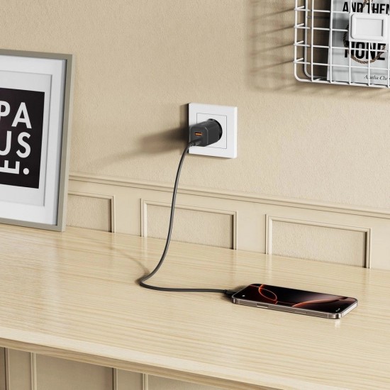 Tech-Protect NCM33W 2-port PD33W/QC3.0 wall charger - black