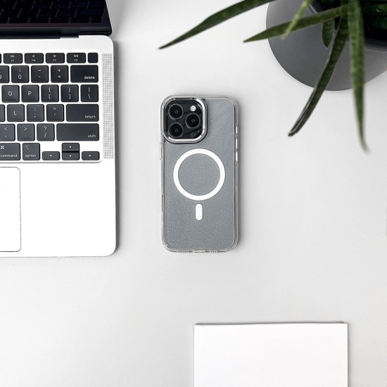 Glitter Case with MagSafe for Samsung Galaxy A26 5G - White