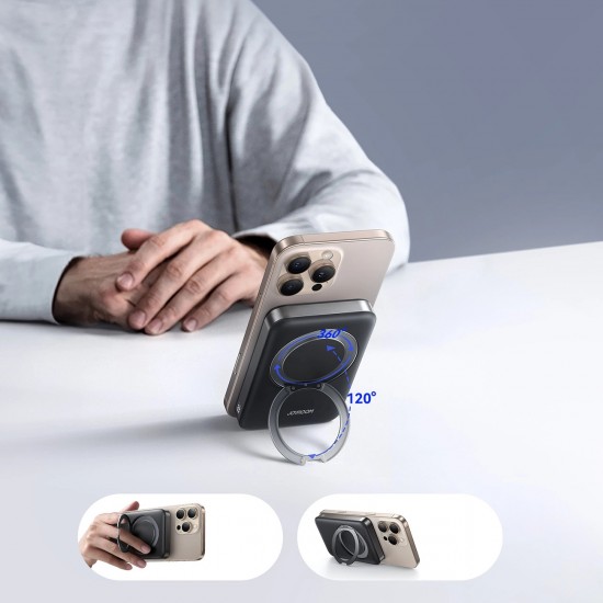 Joyroom JR-PBM12 Power Bank 10000mAh 22.5W MagSafe Compatible, 15W Wireless Charging, with Ring Base - Black