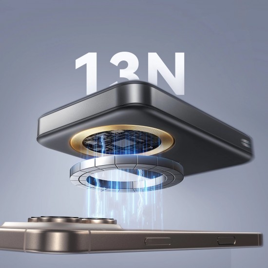 Joyroom JR-PBM12 Power Bank 10000mAh 22.5W MagSafe Compatible, 15W Wireless Charging, with Ring Base - Black