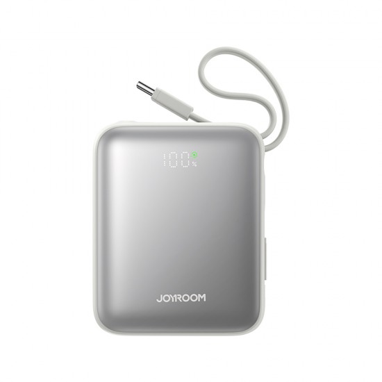 Joyroom JR-PBF27 10000mAh 22.5W Powerbank with Built-in USB-C and Lightning Cables - White
