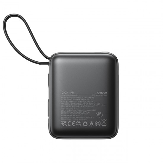 Joyroom JR-PBF27 10000mAh 22.5W Powerbank with Built-in USB-C and Lightning Cables - Black
